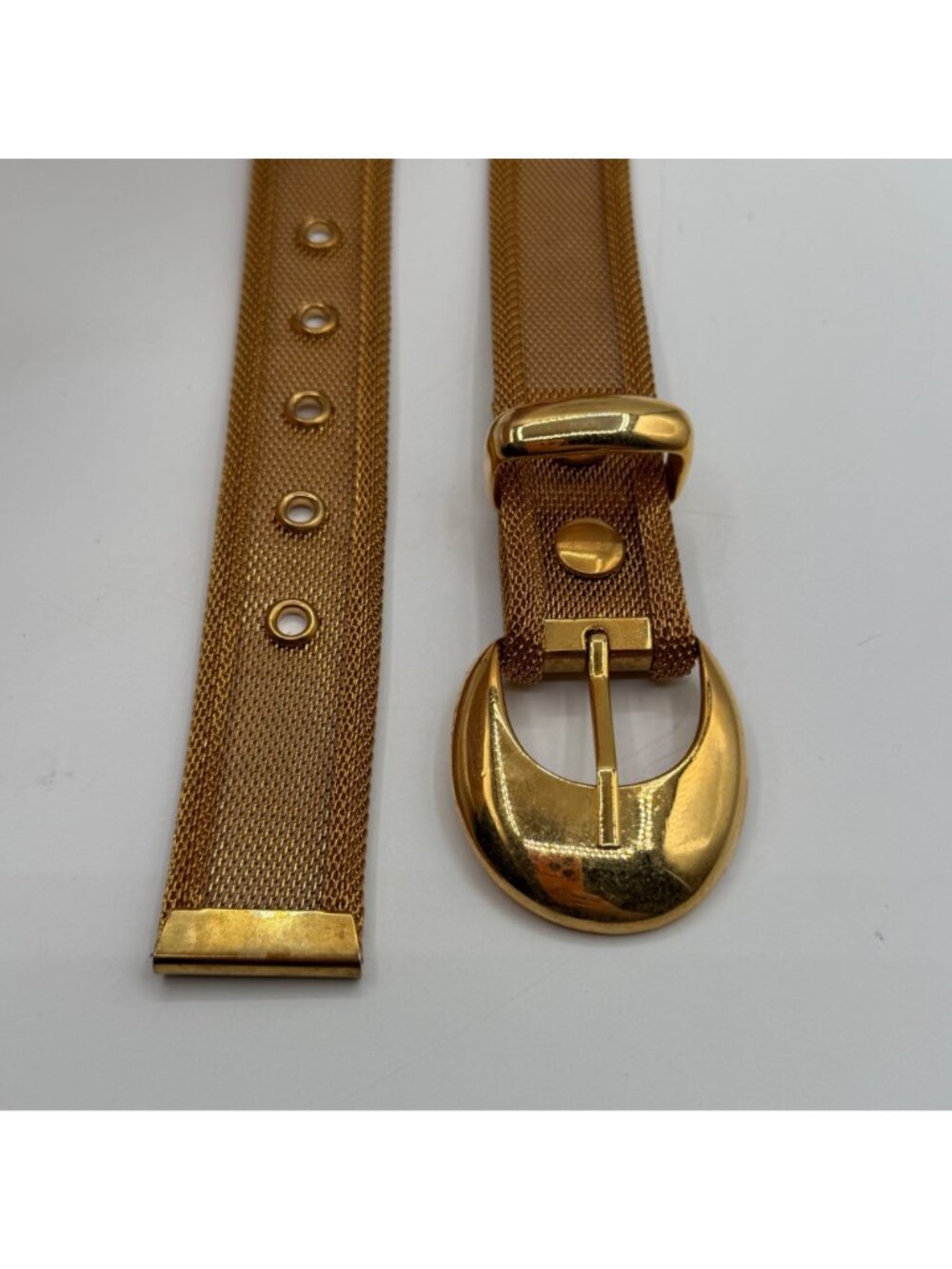 Vintage Gold Tone Mesh Metal Retro Disco Belt - Picture 3 of 4